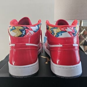 Jordan 1 Mid Barcelona Sweater Red Patent Size 13 Men Like New